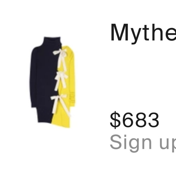 JACQUEMUS asymmetrical navy and yellow turtleneck sweater with ties, size 36 - Picture 9 of 9